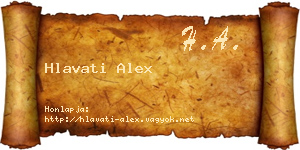 Hlavati Alex névjegykártya
