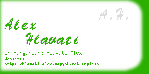 alex hlavati business card